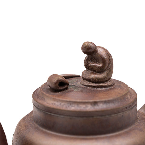 Flat-lid figure-shaped yixing clay woodfired teapot # 94798