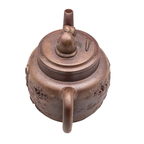 Flat-lid figure-shaped yixing clay woodfired teapot # 94798