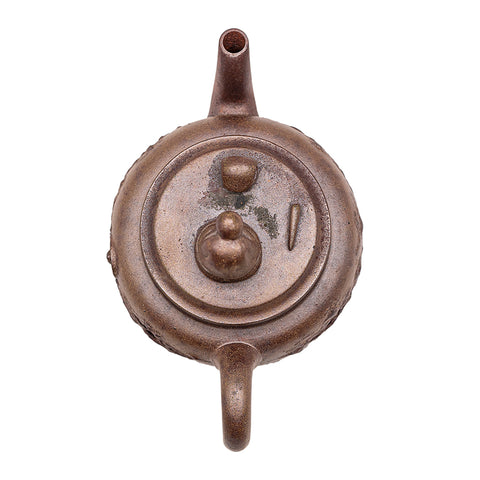 Flat-lid figure-shaped yixing clay woodfired teapot # 94798