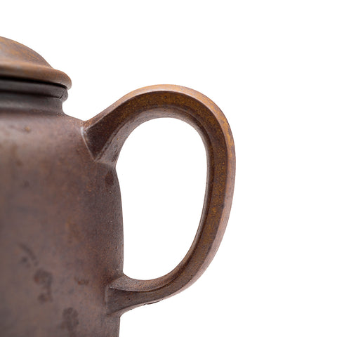 Hexagonal kiln-transformed horizontal yixing clay woodfired teapot # 94801