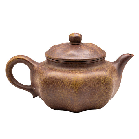 Kiln-transformed square yixing clay woodfired teapot # 94802