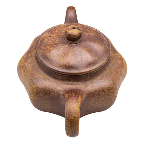Kiln-transformed square yixing clay woodfired teapot # 94802