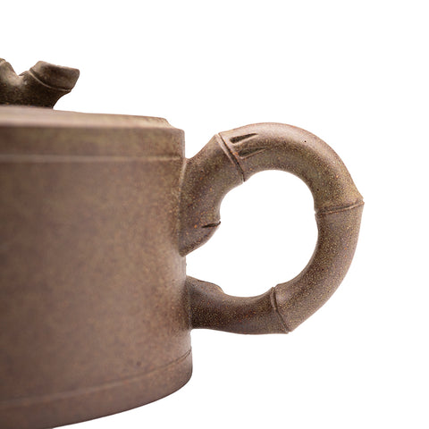 Bamboo Leaf Pillar Base yixing clay woodfired teapot # 94817