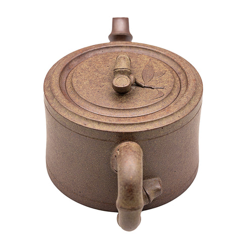Bamboo Leaf Pillar Base yixing clay woodfired teapot # 94817