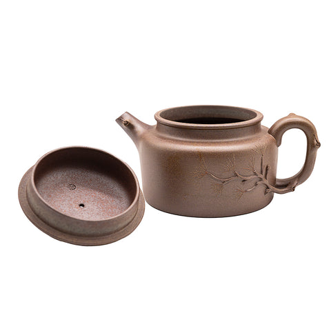 Bamboo, Plum, and Han Tile yixing clay woodfired teapot # 94818