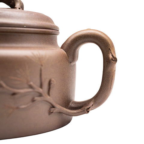 Bamboo, Plum, and Han Tile yixing clay woodfired teapot # 94818