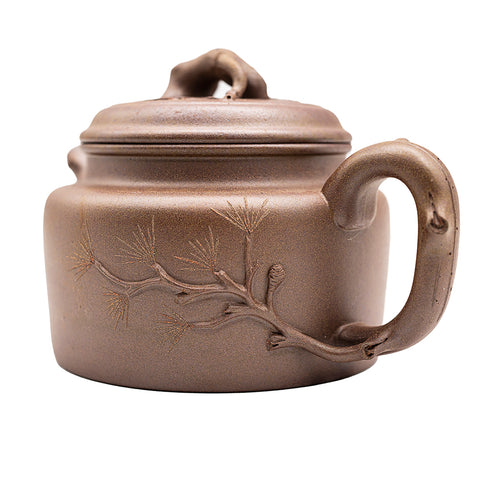 Bamboo, Plum, and Han Tile yixing clay woodfired teapot # 94818