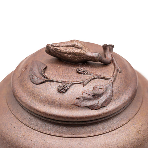 Théière en argile Yixing cuite au bois en forme de calebasse Main de Bouddha # 94824