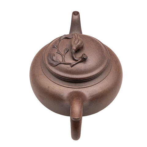 Théière en argile Yixing cuite au bois en forme de calebasse Main de Bouddha # 94824