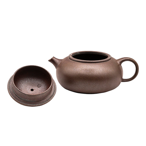 Small flat jade yixing clay woodfired teapot # 94826