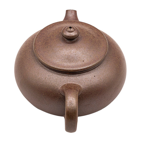 Small flat jade yixing clay woodfired teapot # 94826