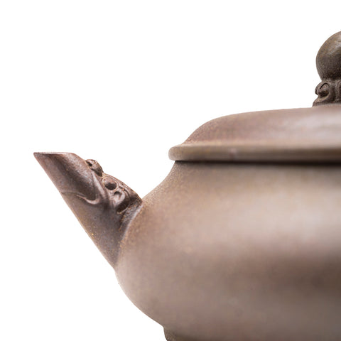 Large Dragon Pattern Flat Jade yixing clay woodfired teapot # 94827