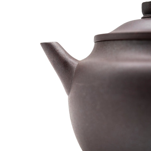 Black Sand Horizontal yixing clay woodfired teapot # 94837