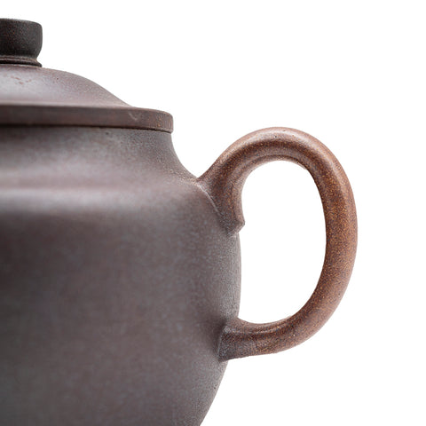 Black Sand Horizontal yixing clay woodfired teapot # 94837
