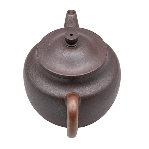 Black Sand Horizontal yixing clay woodfired teapot # 94837
