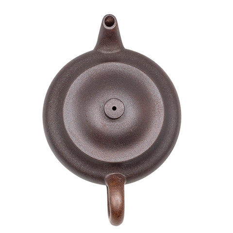 Black Sand Horizontal yixing clay woodfired teapot # 94837