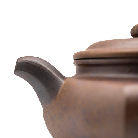 Large hexagonal yixing clay woodfired teapot # 94843