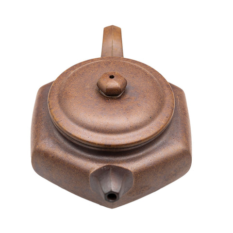 Large hexagonal yixing clay woodfired teapot # 94843