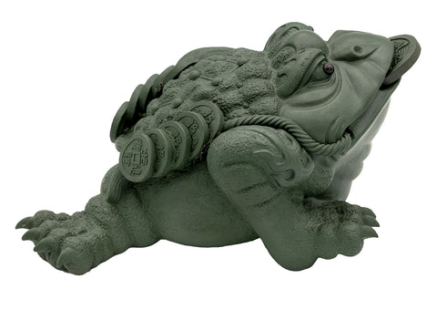 Green Clay Three-Legged Money Frog Teapet # 91403