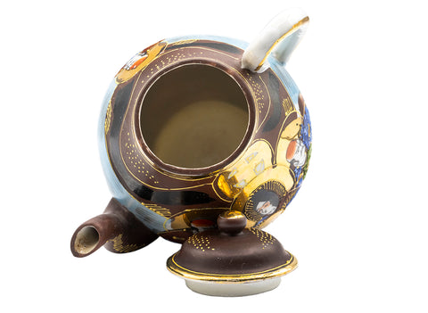 Teapot, Satsuma, handpainted, vintage Japanese. mid-XX century #93066