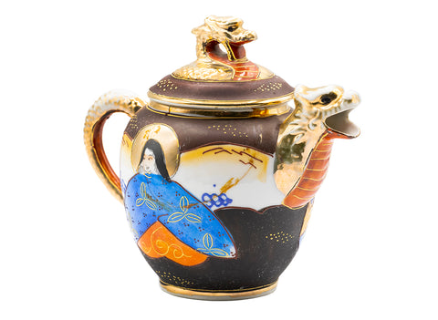 Teapot, Satsuma, handpainted, vintage Japanese. mid-XX century #93067
