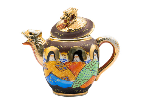 Teapot, Satsuma, handpainted, vintage Japanese. mid-XX century #93067