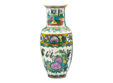 Chinesische Vintage-Vase, Decale, spätes 20. Jahrhundert #93073