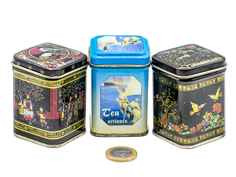 Set of Vintage Chinese tin tea cans # 93192
