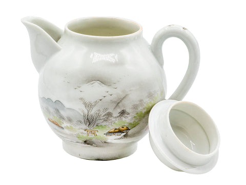 Japanse vintage porseleinen theepot, handbeschilderd # 93204