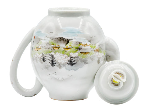Japanese vintage porcelain teapot, handpainted # 93205