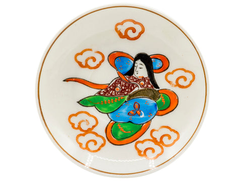 Japanische Vintage-Untertasse, handbemalt # 93211