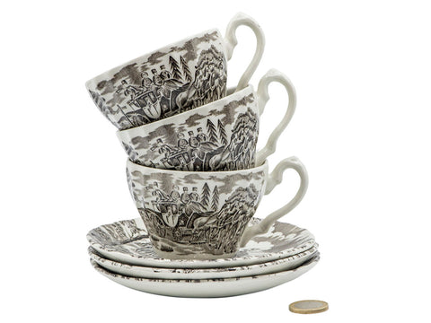 Vintage porcelain cups set # 93212