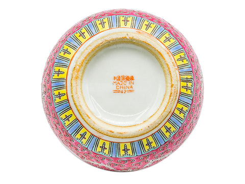 Chinese vintage porcelain tea caddy, handpainted # 93215