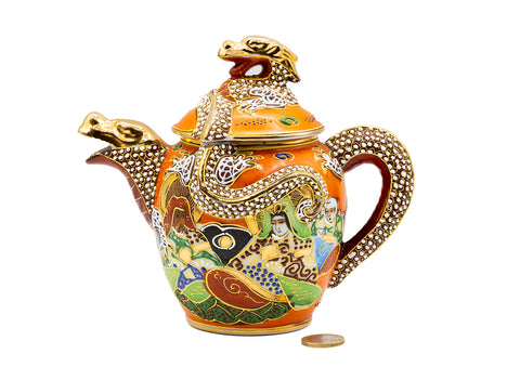Japanische Porzellan handbemalte Vintage Teekanne, Satsuma # 93225