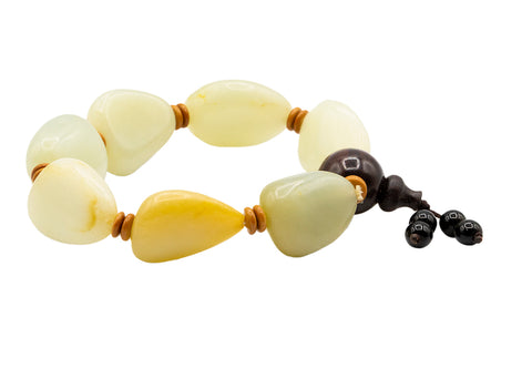 Hotan Jade Bracelet (pebbles) # 93128