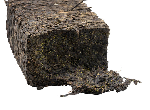 Teji Hei Shu Cha, 2018 (Jinhua, "golden flowers" Aged Moychay signature ripe dark tea from Anhua, Hunan Province, 2018), 230g brick