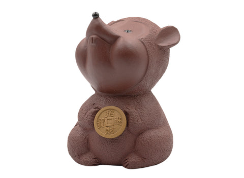 Lucky brown rat with the coin Teapet # 91065