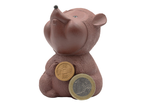 Lucky brown rat with the coin Teapet # 91065