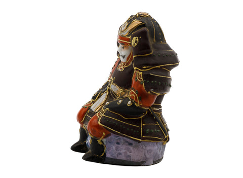 Satsuma Japanese vintage porcelain samurai figure, hand painted with the gold.  # 93703