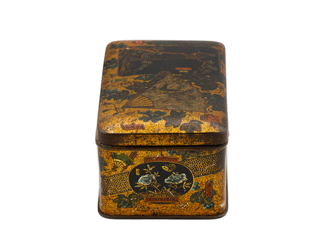 Nederlandse antieke blikken theedoos # 93706