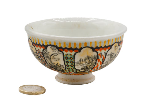 Handpainted woodfired Jingdezhen porcelain tea cup, transparent glaze # 93707