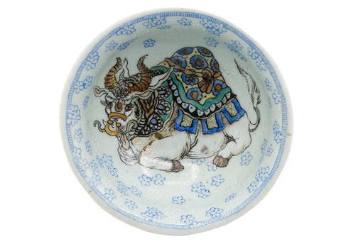 Handbeschilderde, houtgestookte, handgemaakte Moychay keramiek theekop # 93712