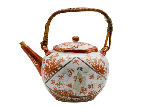 Japanese vintage kutani hand painted tea pot  # 93717