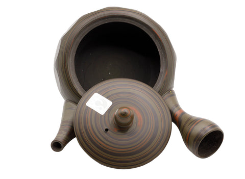Japanse kyusu theepot, handbeschilderd, niriyagi technoque (kleimix) # 93718