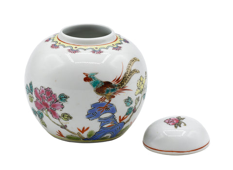 Chinese vintage porcelain caddy, hand painted  # 93719