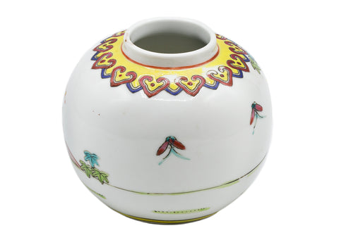 Chinese vintage porcelain caddy, hand painted  # 93720