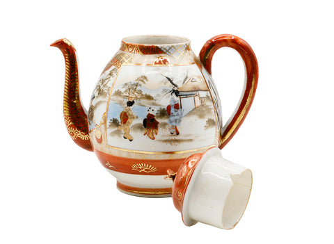 Kutani Japanse handgeschilderde porseleinen theepot #93733