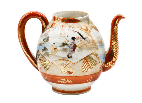 Kutani Japanse handgeschilderde porseleinen theepot #93733