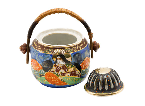 Brûleur d'encens en porcelaine vintage japonaise satsuma peint à la main # 93738
