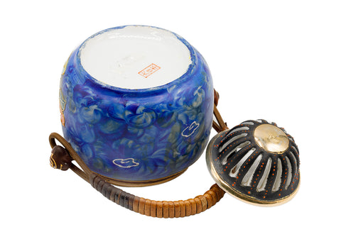 Brûleur d'encens en porcelaine vintage japonaise satsuma peint à la main # 93738